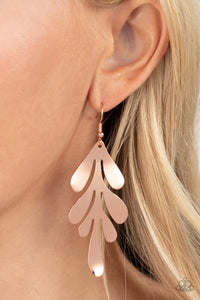 A Frond Farewell - Rose Gold Paparazzi Earrings