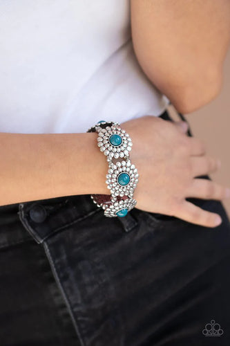 Bountiful Blossoms - Blue Paparazzi Bracelet