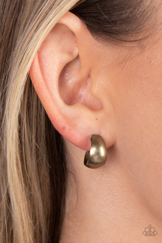 Burnished Beauty - Brass Paparazzi Earrings