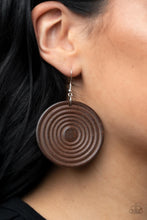 Load image into Gallery viewer, Caribbean Cymbal - Brown Paparazzi Wooden Earring