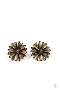 Daisy Dilemma - Brass Paparazzi Earrings