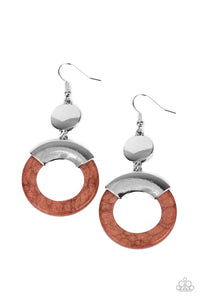 Entrada At Your Own Risk - Brown Paparazzi Earrings