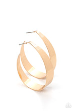 Load image into Gallery viewer, Flat Out Fashionable - Gold Paparazzi Earrings