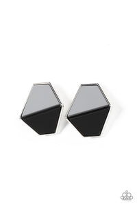 Generically Geometric - Black Paparazzi Earrings