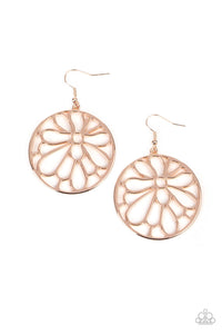 Glowing Glades - Rose Gold Paparazzi Earrings