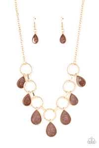 Golden Glimmer - Brown Paparazzi Necklace