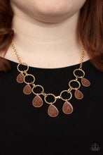 Load image into Gallery viewer, Golden Glimmer - Brown Paparazzi Necklace