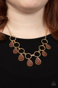 Golden Glimmer - Brown Paparazzi Necklace