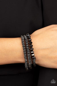 Gutsy and Glitzy - Black Paparazzi Bracelet