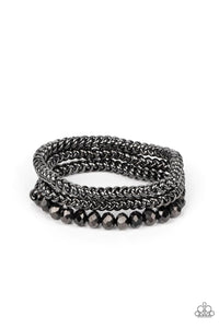 Gutsy and Glitzy - Black Paparazzi Bracelet