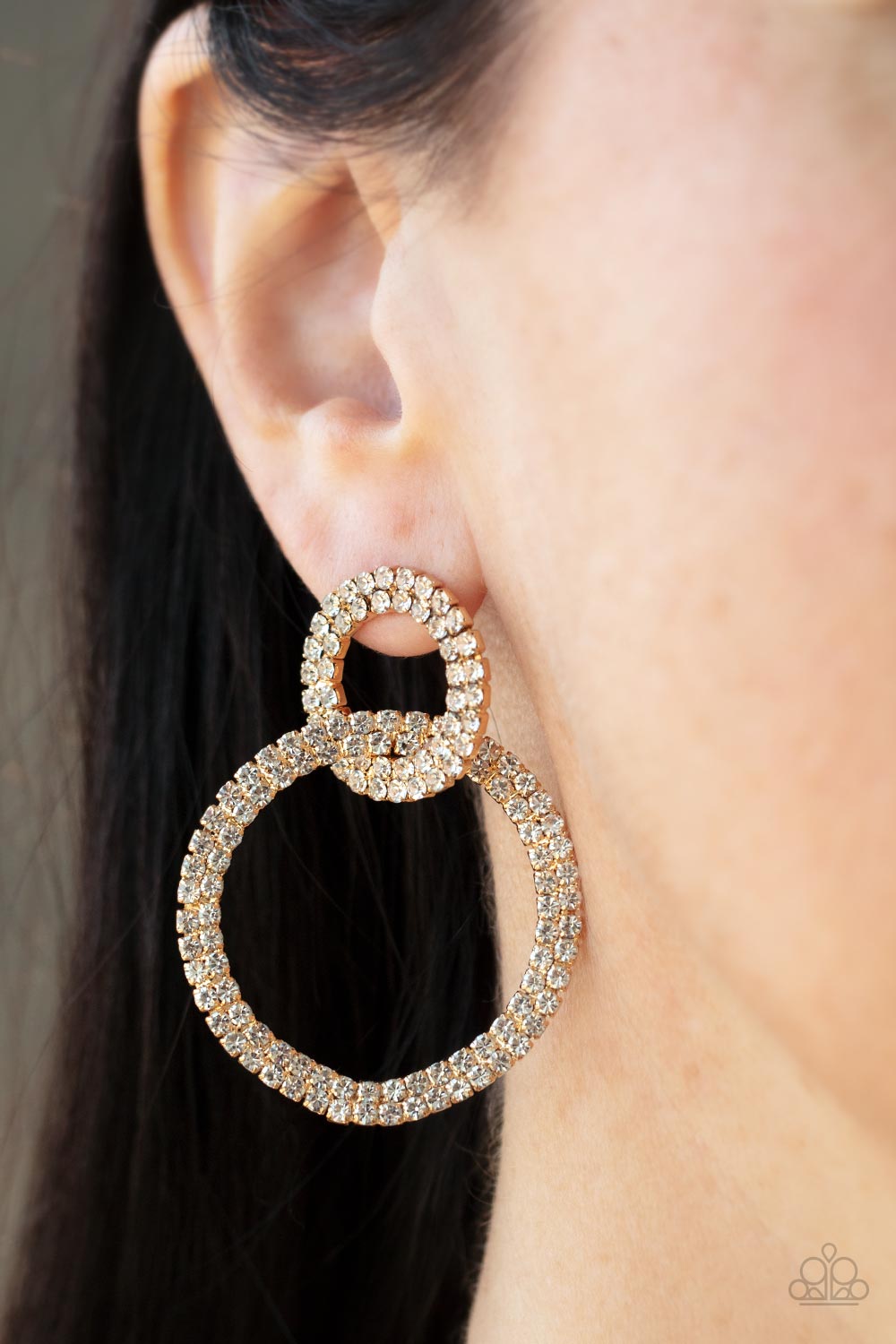 Intensely Icy - Gold Paparazzi Earrings