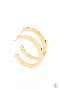 Learning Curve - Gold Paparazzi Earrings