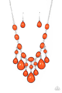 Mediterranean Mystery - Orange Paparazzi Necklace