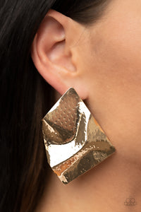 Modern Maverick - Gold Paparazzi Earrings