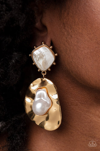 Rippling Rhapsody - Gold Paparazzi Earrings