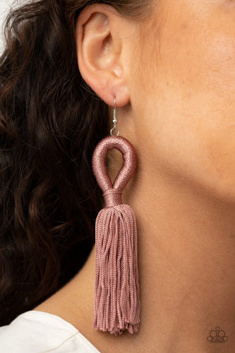 Tassels And Tiaras - Pink Paparazzi Earrings